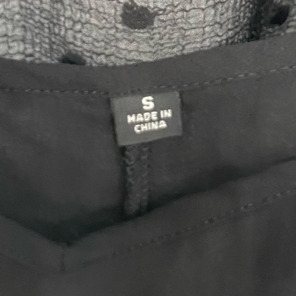 Aqua NWT Ruffle Clip Dot Mini Dress Pussy Bow Bishop Sleeves V Neck Black New - Picture 10 of 13